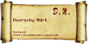 Dvorszky Márk névjegykártya